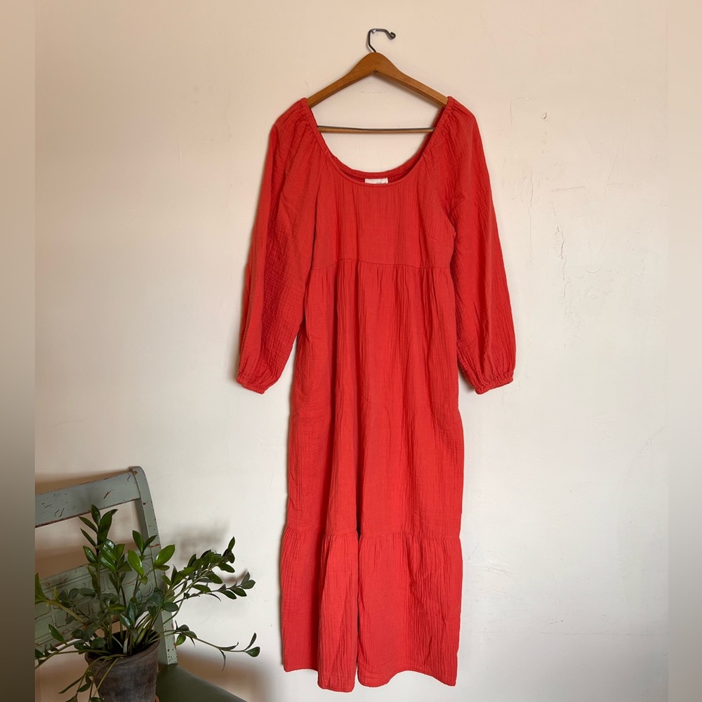 Universal Thread cotton gauze puff sleeve maxi dress, Boho, cottage core, small